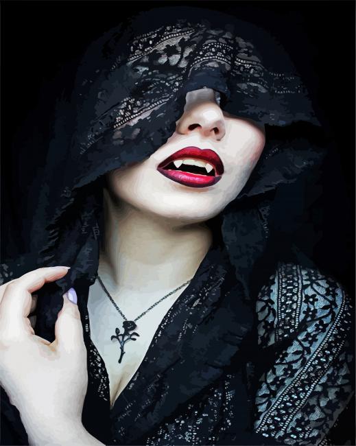 Vampire Gothic Lady #gothic #goth Art Print