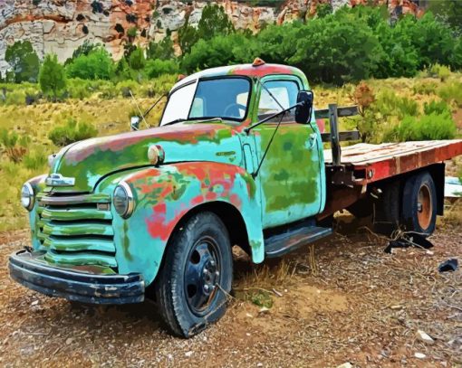 Vintage Chevy Truck paint by number