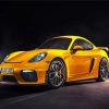 Yellow Porsche Cayman paint by number