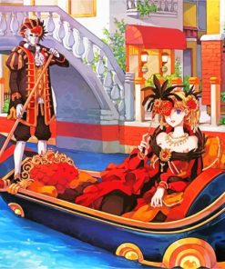 Anime Girl On Gondola Paint By Number