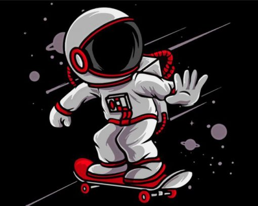 Astronaut Skateboarder Paint By Number