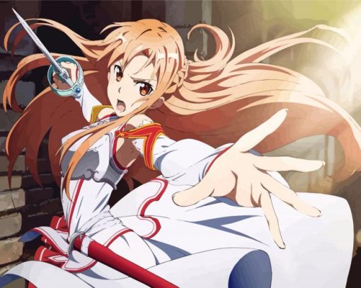 Asuna Fighting Paint By Number