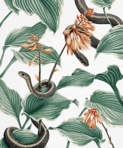 Black Snakes In Hosta Plant Art Paint By Number