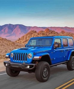 Blue Jeep Car Paint By Number