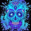 Blue Sugar Skull Paint By Number
