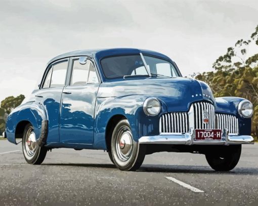 Blue Vintage Holden Car Paint By Number