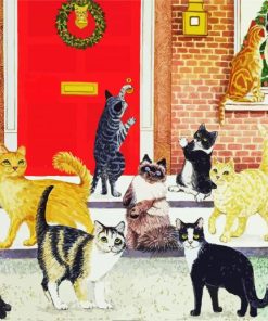 Cats In Doorstep Paint By Number