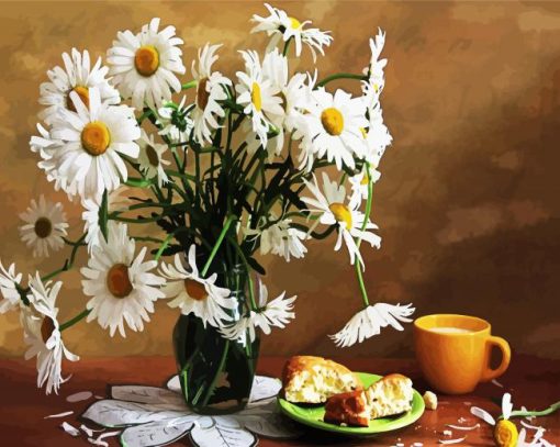 Chamomile Flowers Vase Paint By Number