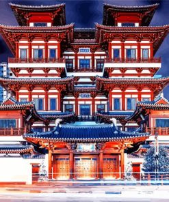 Chinatown Buddha Tooth Relic Temple Paint By Number