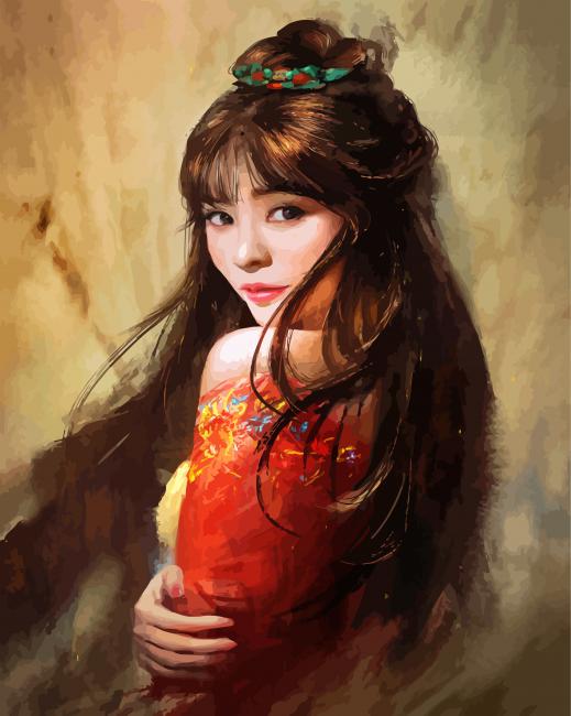 Chinese Girl Art Paint By Numbers