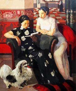 Chinese Women Reading Paint By Numbers