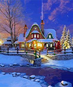 Christmas House Decoration Paint By Number