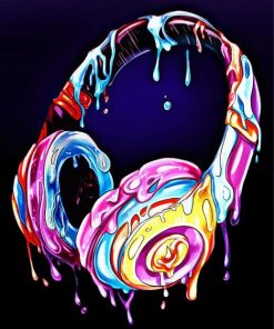 Colorful Splatter Headphones Paint By Number