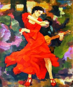 Dancer In Red Paint By Number