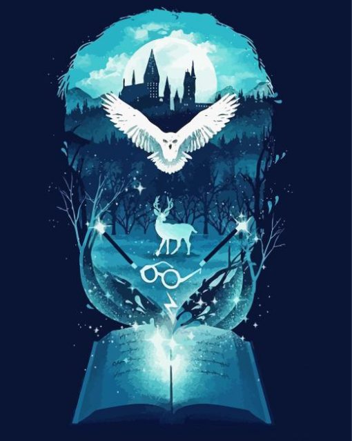 Fantasy Hedwig Owl Harry Potter Paint By Number