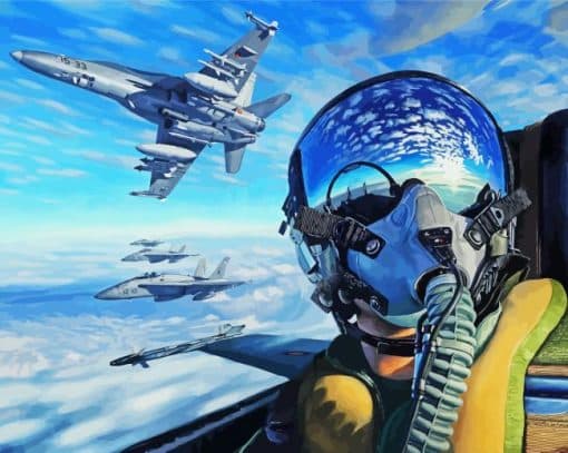 Fighter Aircraft Pilot Paint By Numbers