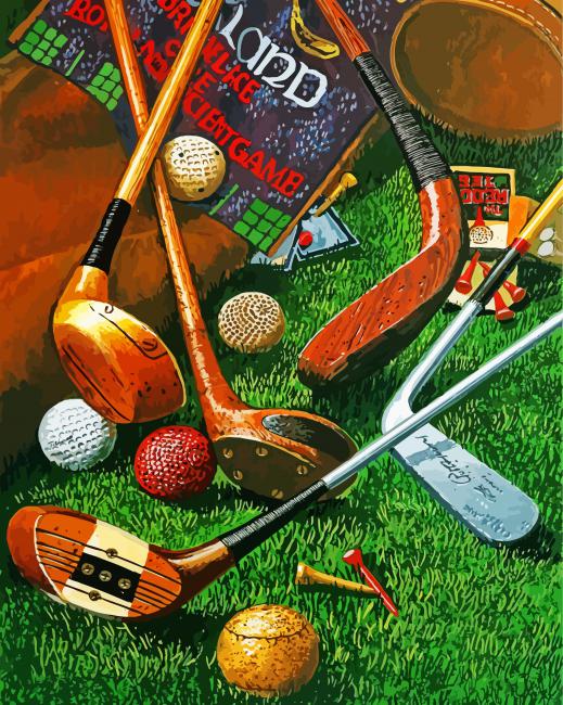 Golf Equipment - Paint By NumbersGolf Equipment Paint By Number