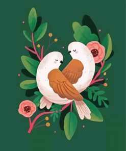 Illustration Dove Birds Paint By Number