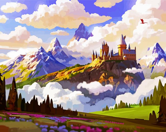 Illustration Hogwarts Castle Paint By Number