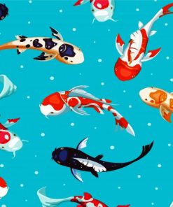 Illustration Koi Carp Fish Paint By Number
