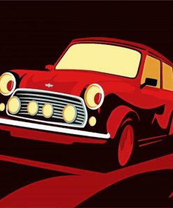 Illustration Mini Cooper Paint By Number
