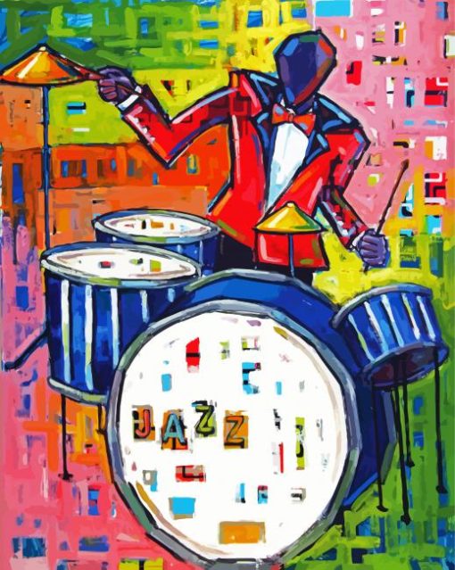 Jazz Drummer Art Paint By Number
