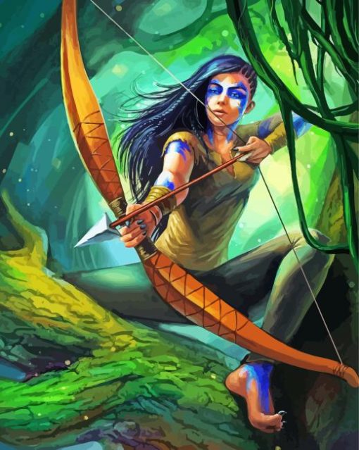 Jungle Huntress Girl Paint By Numbers