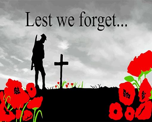 Lest Forget Remembrance Day Illustration Paint By Number