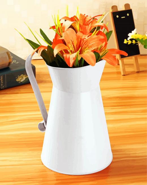 Lilies In Pitcher Paint By Number