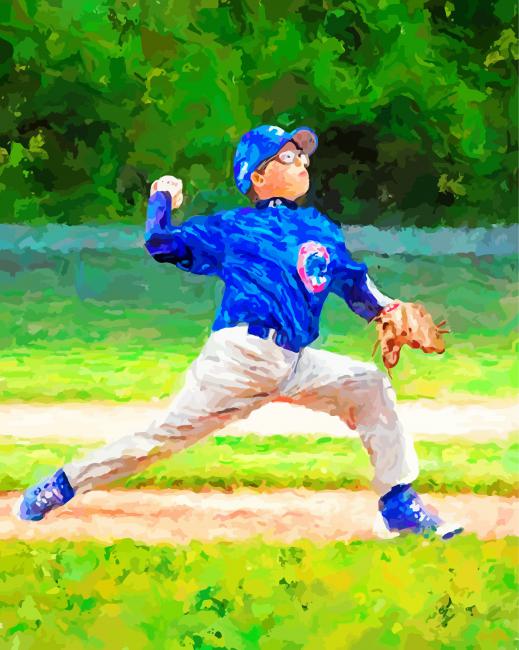 Little Baseball Pitcher Art Paint By Number
