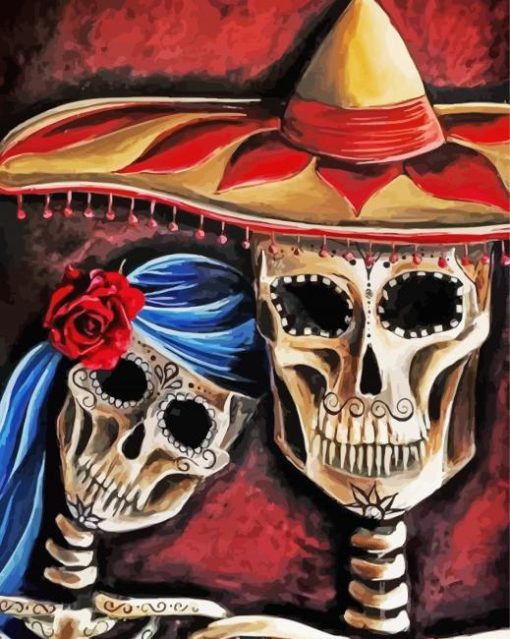 Mexican Skulls Paint By Number