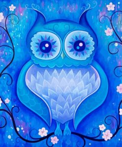 Night Blue Owl Paint By Number
