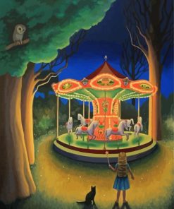 Nighttime Carousel Paint By Number