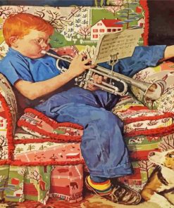 Norman Rockwell Trumpet Practice Paint By Number