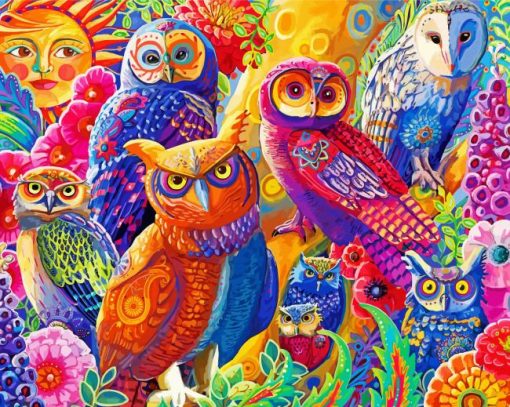 Owl Birds Art Paint By Number