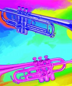 Pop Art Trumpets Paint By Numbe