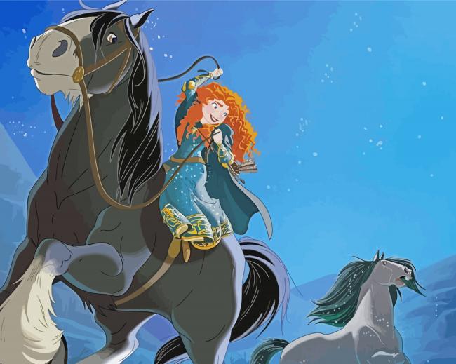 Princess Merida On Horse Paint By Number