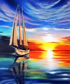 Sail Boat Silhouette Paint By Number