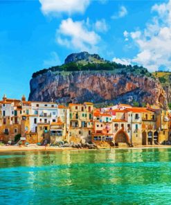 Sicily Cefalu Italy paint by number
