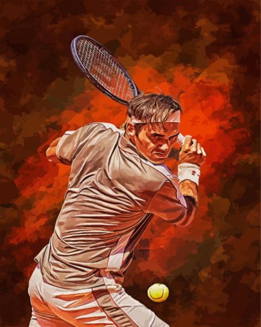 Roger Federer Tennis Player Paint By Number