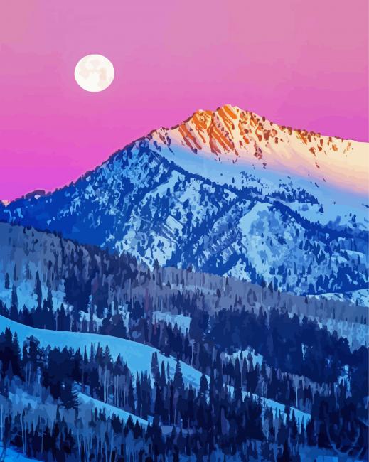 Utah Snowy Mountains Paint By Number