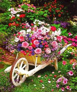 Wheelbarrow Full Of Flowers Paint By Number