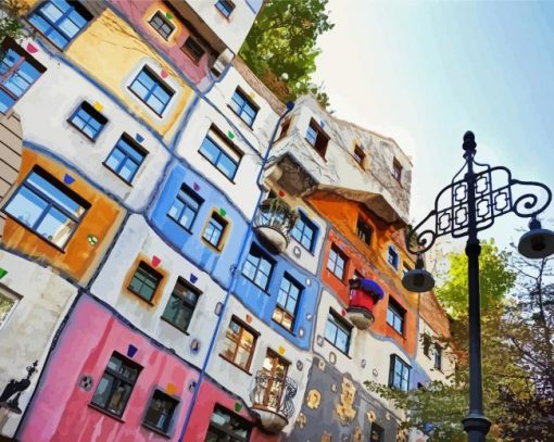 Hundertwasser House Vienna Paint By Number