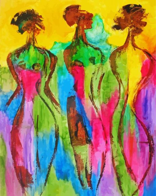 Abstract Three Women Paint By Number