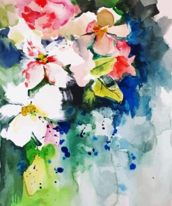 Abstract Flowers Illustration Paint By Numbe