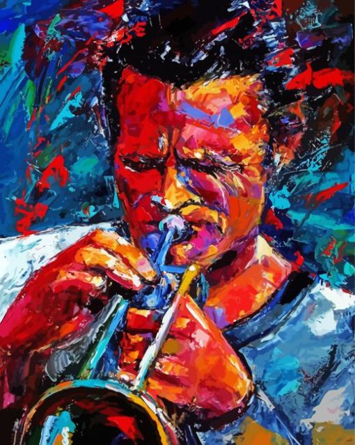 Abstract Trumpet Player Jazz Art Paint By Number