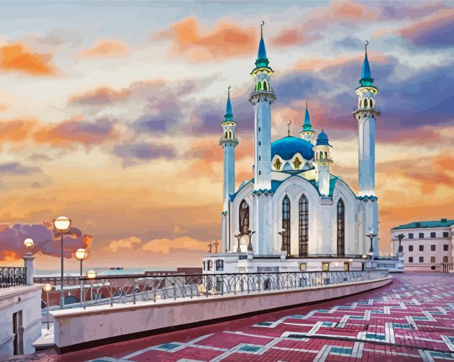 Aesthetic Kul Sharif Mosque Russia Paint By Number