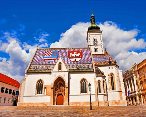 Aesthetic St Mark s Church Zagreb Paint By Number