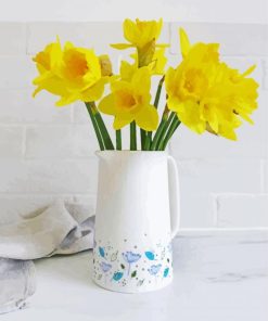 Jug And Wild Yellow Daffodils Paint By Number