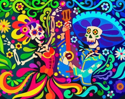 Aesthetic Mexican Skull Paint By Number
